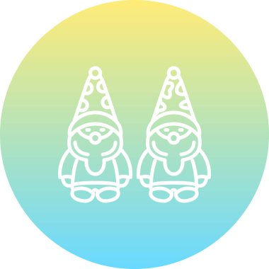 Noel cüceleri simgesi, vektör illüstrasyonu basit tasarım