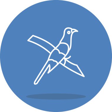 Sarı gagalı Cuckoo simgesi vektör illüstrasyon tasarımı