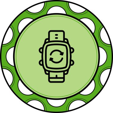 Akıllı Saat Yüksek Çözünürlüklü Düz Tasarım Sembolünü Geri DöndürName