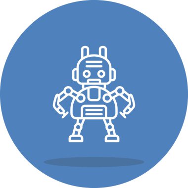 Robot çizgi simgesi, vektör illüstrasyonu