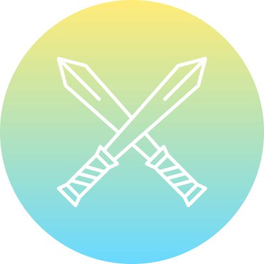 Kılıç Minimum Düz Kullanıcı Deneyimi Sembolü