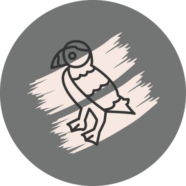 Puffin kuş simgesi vektör çizimi tasarımı