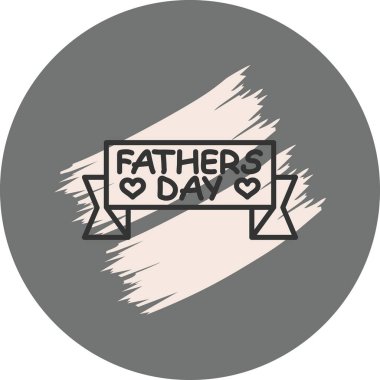 Babalar günü için yazılı kurdele. Uygulamalar veya web için uygun basit simge