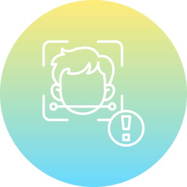 yüz tarama web simgesi vektör çizimi