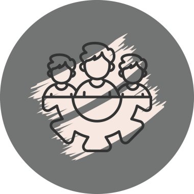 Takım Yönetimi web simgesi vektör illüstrasyonu