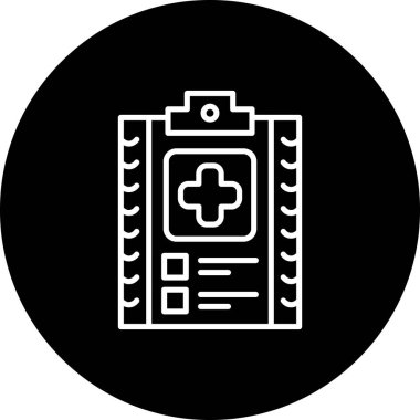 Bu tıbbi pano illüstrasyonu, haç ve kare içeren bir sağlık kontrol listesi içeren uygulamalar veya web sayfaları için uygundur..