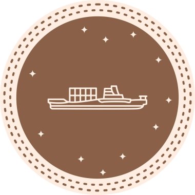 Kargo Gemisi Minimum Düz Yaratıcı Grafik Tasarımı