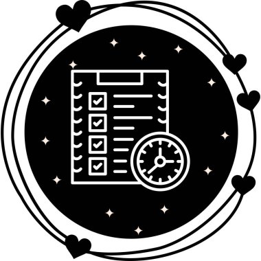 Mermi Listesi Satır Simgesi, Vektör İllüstrasyonu