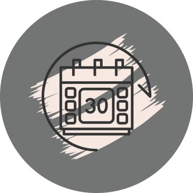 30 gün rozetli takvim. Web ya da uygulama için zamanlama simgesi