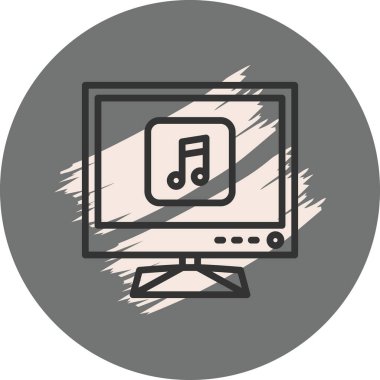 müzik web simgesi vektör illüstrasyonu