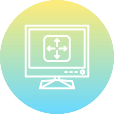 TV Taşıma Yüksek Çözünürlüklü Düz Tasarım Sembolü