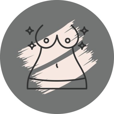 Göğüs simgesi basit düz illüstrasyon