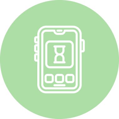 Mobil Kum Saati Yüksek Çözünürlüklü Minimum Vektör Tasarımı