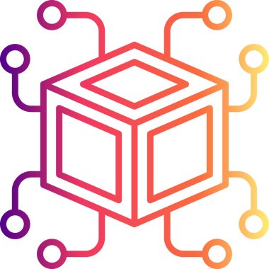 Blockchain simgesi, basit düz resimleme