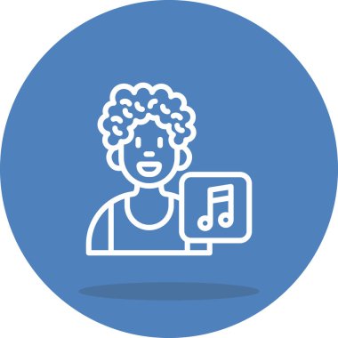 müzik web simgesi vektör illüstrasyonu