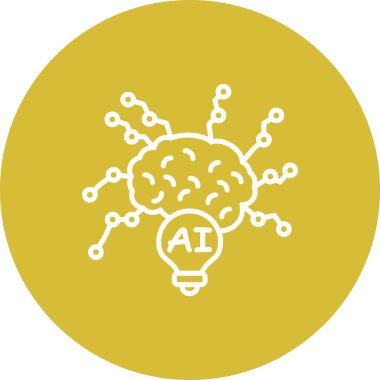 Yapay zeka ikonu. Ai Zihin Haritası vektör tasarımı