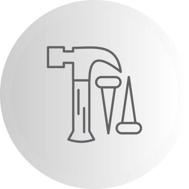 Modern Çekiç Hattı Simgesi Beyaz Arkaplanda İzole Edildi 