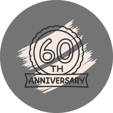 60. Yıldönümü Yaratıcı İşlevsel Web Grafik Sembolü