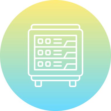 Sunucu Rack Simgesi, basit vektör illüstrasyonu       