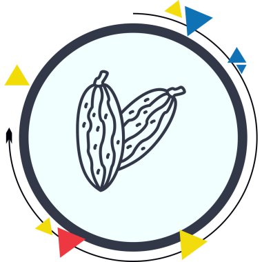 Acı Kabak Eşsiz Düz Dijital Tasarım Nesnesi