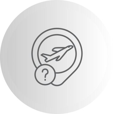 A simple airplane graphic icon with an exclamation mark illustration suitable for travel apps or web pages.