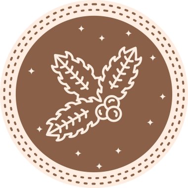 Noel Holly web simgesi vektör illüstrasyonu