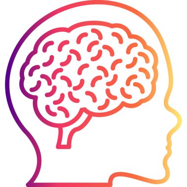 Beyin satırı simgesi, vektör çizim