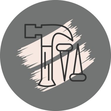 Modern Çekiç Hattı Simgesi Beyaz Arkaplanda İzole Edildi 