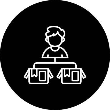 Ürün yönetimi web simgesi, vektör illüstrasyonu 