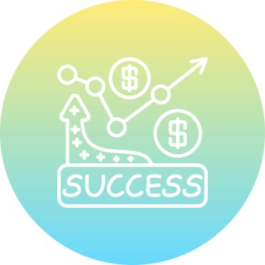 Başarı web simgesi vektör illüstrasyonu