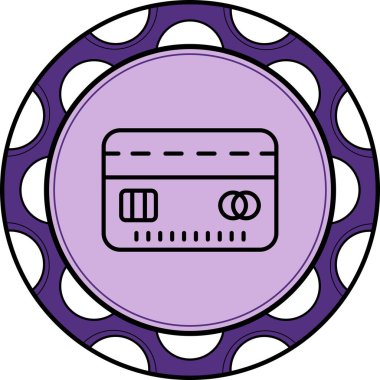 Kredi Kartı Çizgisi Simgesi Basit Görüntü Beyaz Arkaplanda İzole Edildi