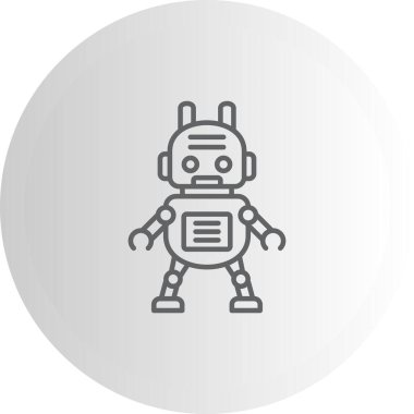 Robot çizgi simgesi, vektör illüstrasyonu