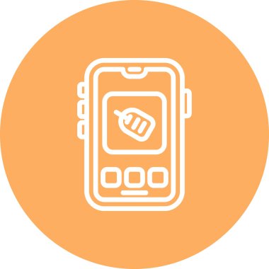 Ekranda üç düğmeli akıllı telefon fiyat etiketi simgesi görüntüleniyor