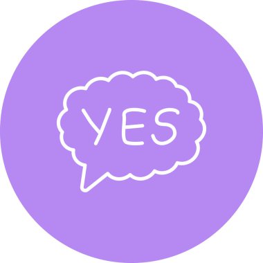 Konuşma balonu çizgisi simgesi, metin basit illüstrasyonlu web etiketi