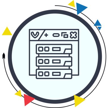 Çevrimiçi Sunucu Yüksek Çözünürlüklü Düz Tasarım Sembolü