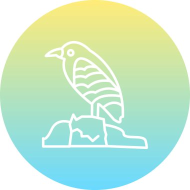 Siyah taçlı Gece Balıkçıl simgesi vektör illüstrasyon tasarımı