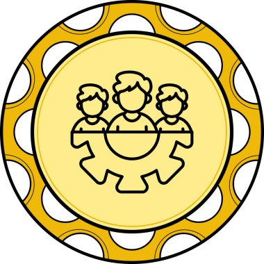 Takım Yönetimi web simgesi vektör illüstrasyonu