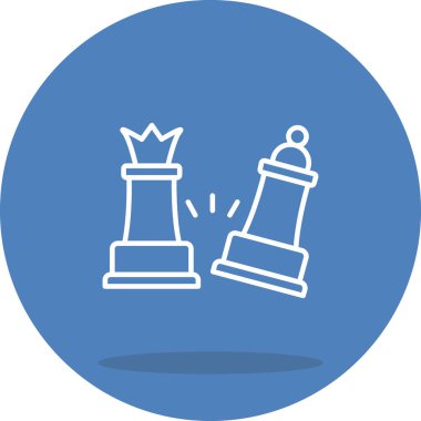 Basit bir grafik, satranç kraliçesinin, aralarında hareket çizgileri olan düşen bir piyonun yanında durduğunu gösteriyor..