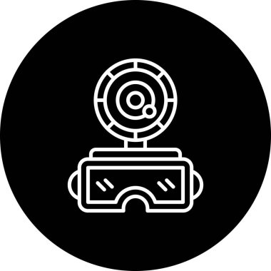 Sanal Gerçeklik Gözlüğü Web simgesi, vektör illüstrasyonu       