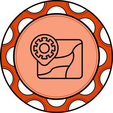 Yerelleştirme Eşsiz Düz Dijital Tasarım Simgesi