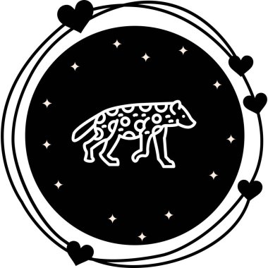 Benekli Sırtlan simgesi vektör çizimi tasarımı