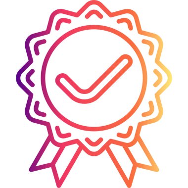 Rozet simgesi, vektör illüstrasyonu basit tasarım