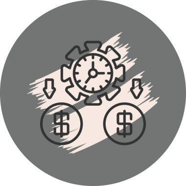 Zaman Para Yüksek Çözünürlüklü Düz Tasarım Sembolüdür