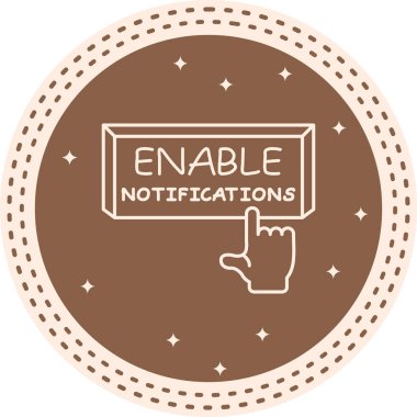 Bildirimleri Etkinleştir Parmak Tuşu Yüksek Çözünürlüklü Düz Tasarım Sembolü