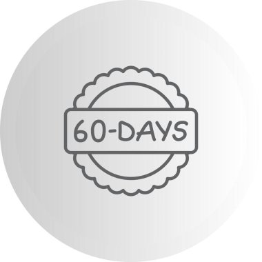 60 Gün simgesi, uygulamalar ve web sayfaları için tasarlanmış, 60 günlük rozet.