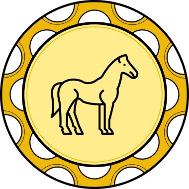 At vektörü illüstrasyonunun basit taslak simgesi