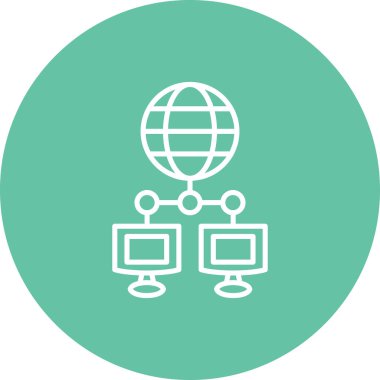 Bilgisayar Ağı Dengeli Düz Modern Tasarım Elemanı