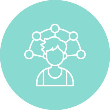 Uygulamalar ve web sayfaları için uygun gece gökyüzü, kalpler ve yıldızlarla çevrili bir adamın çizimi.