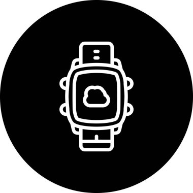 Akıllı Saat Bulutu Belirgin Asgari Markalaştırma Vektör Varlığı