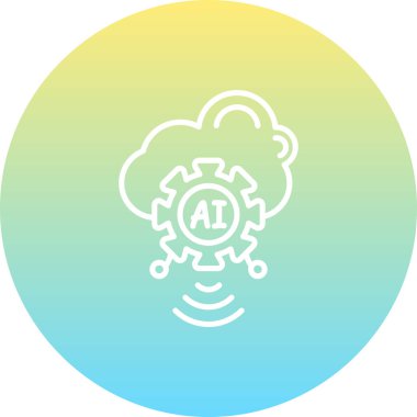 Yapay zeka satırı simgesi, vektör çizim